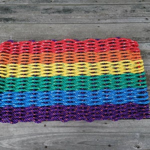 Rainbow Rope Mat made with Lobster Rope image 2