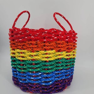 Basket made from Lobster Rope, Rainbow