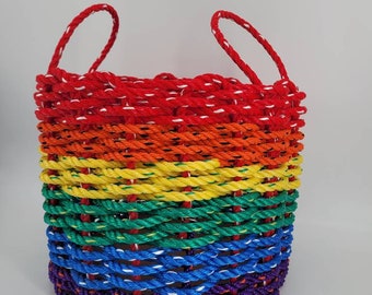 Basket made from Lobster Rope, Rainbow