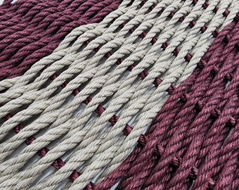 Rope Mat made with Lobster Burgundy and Tan