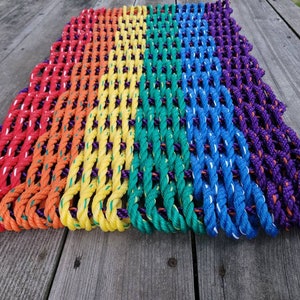 Rainbow Rope Mat made with Lobster Rope image 3