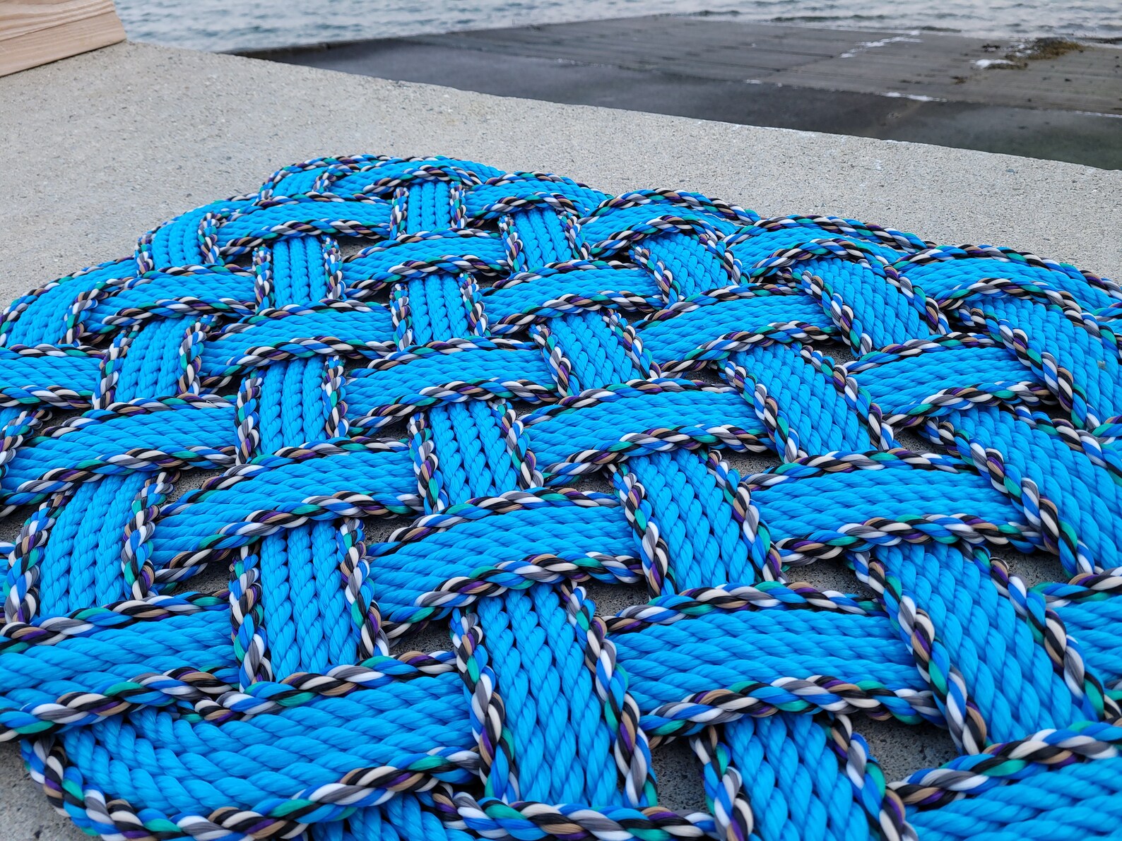 Woven Rope Mat made with Lobster Rope Etsy