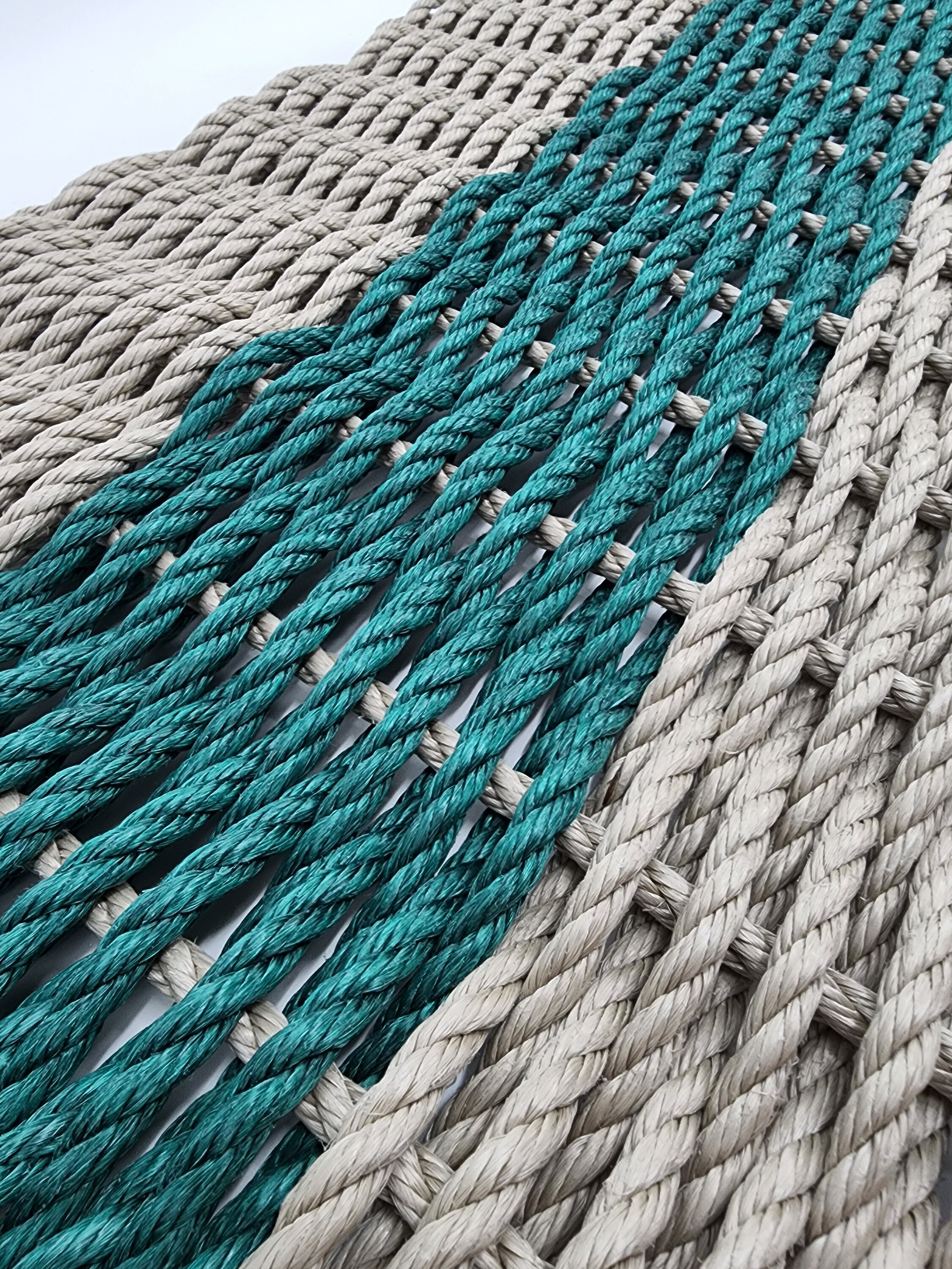 Matte Premuim Rope Rope Mat Made With Lobster Tan and Hunter Green - Etsy