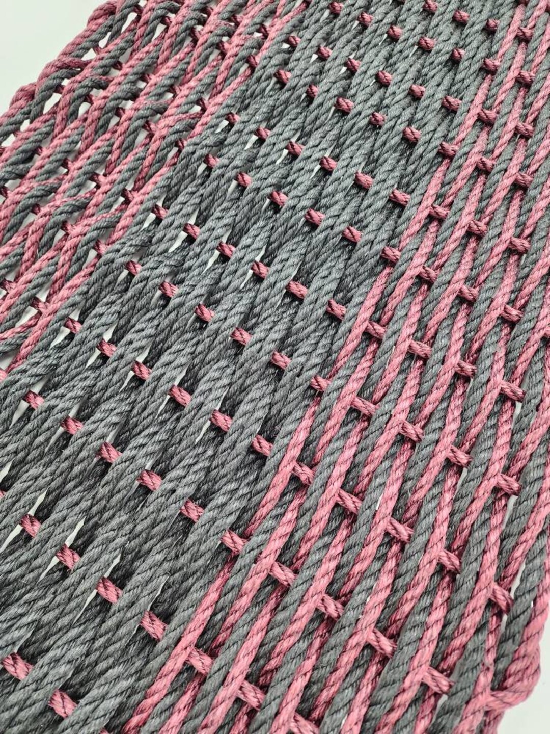Large Rope Mat Made With Lobster Rope, Double Weave, in Black and ...