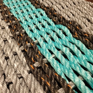 Rope Mat made with Lobster Rope, Gray with color options