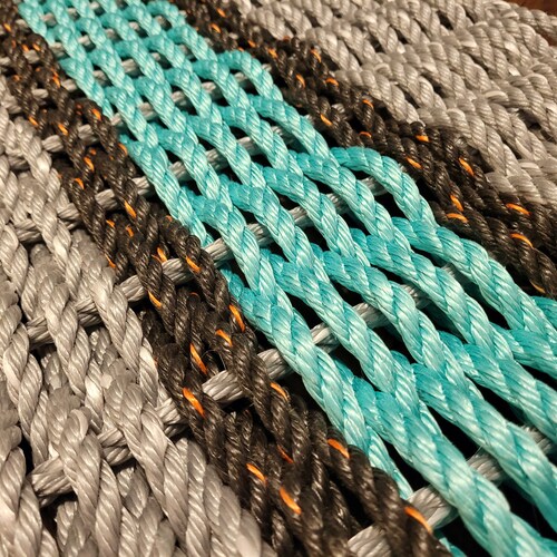 Rainbow Rope Mat Made With Lobster Rope Etsy