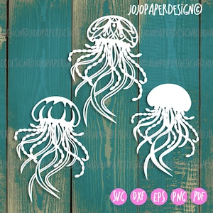 Floral Jellyfish SVG, Jellyfish Ocean Mandala SVG voor Cricut en silhouet of lasersnijden, papier snijden sjabloon