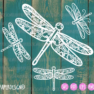 Floral dragonfly svg, Dragonfly SVG bundle for Cricut and Silhouette or laser cutting, dragonfly mandala vector with commercial license