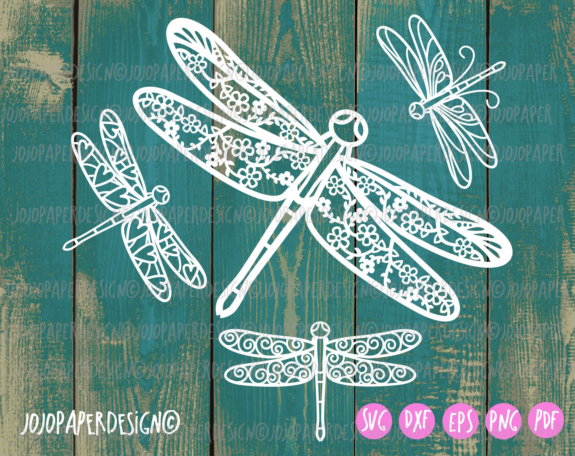 Floral Dragonfly Svg, Dragonfly SVG Bundle for Cricut and Silhouette or