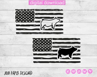 Varken weergeven SVG, varken SVG, varken overzicht svg png eps dxf pdf, varken silhouet svg gesneden bestand, varken Amerikaanse vlag svg, kleine commerciële licentie inbegrepen