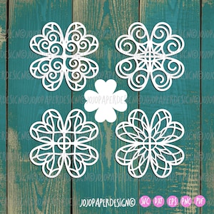 Shamrock SVG, trèfle à quatre feuilles pour Cricut, svg trèfle porte-bonheur, trèfle pour la découpe laser, calque d'arrière-plan inclus
