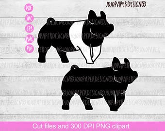 Varken weergeven SVG, varken SVG, varken weergeven png eps dxf pdf, varken silhouet svg gesneden bestand, Hampshire varken svg, kleine commerciële licentie inbegrepen