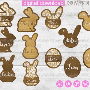 Easter tag SVG for Cricut Silhouette, Easter basket tag laser svg,png,dxf, DIGITAL DOWNLOAD, small commercial license included