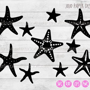 Starfish SVG for Cricut and Silhouette, starfish PNG, starfish DXF, starfish clipart bundle-small commercial license included