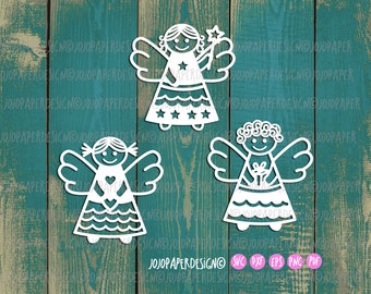 Cute angel SVG for kids, angel SVG for Cricut or Silhouette, angel laser cut SVG, small commercial license included