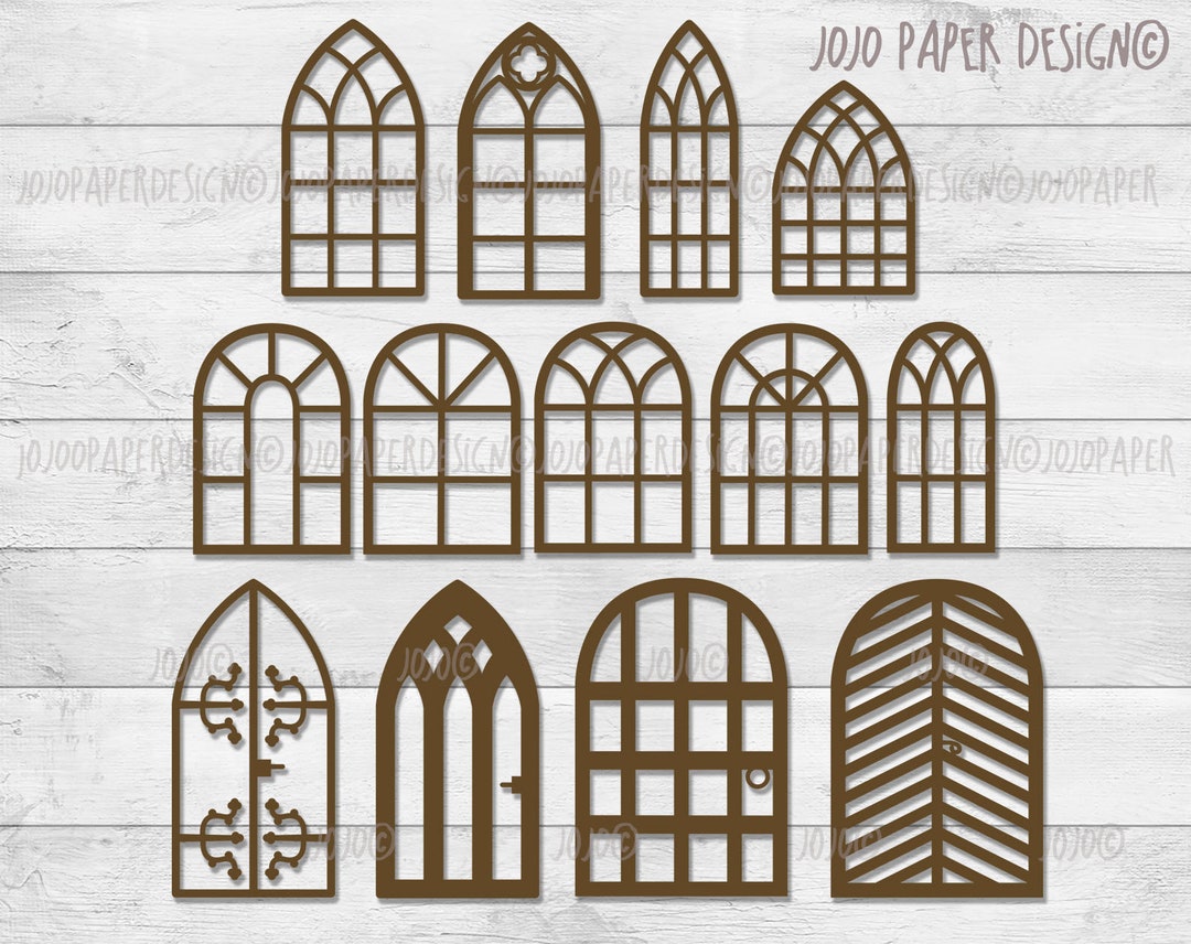 Arch window svg halfround window svg with matching doors suitable for