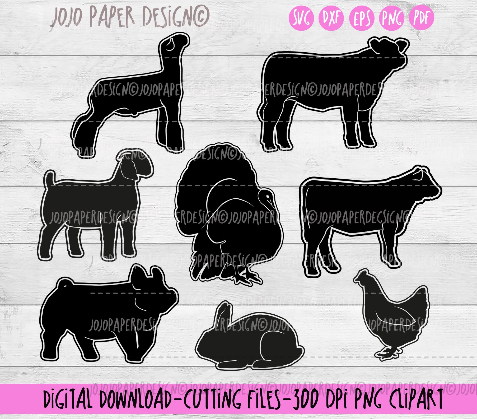 Show animal SVG, Mega Show animal bundle SVG, show animal clipart, small commercial license included, show livestock graphic, show pig SVG,