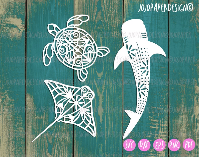 Sea Turtle SVG, Floral Turtle SVG, Stingray Svg, Whale Shark SVG, Ocean ...