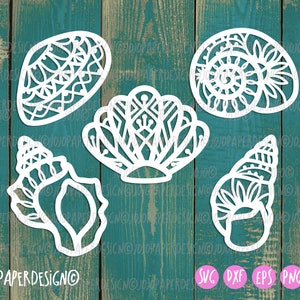 Seashell SVG, Mandala zeeschelp svg voor Cricut en silhouet of lasersnijden, sjabloon voor het snijden van papier, zeeslak svg,