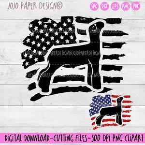 Mostra agnello SVG con bandiera USA (var2.), agnello svg, silhouette di pecora png eps dxf pdf, file di taglio svg, mostra agnello con bandiera USA in difficoltà 300 dpi png