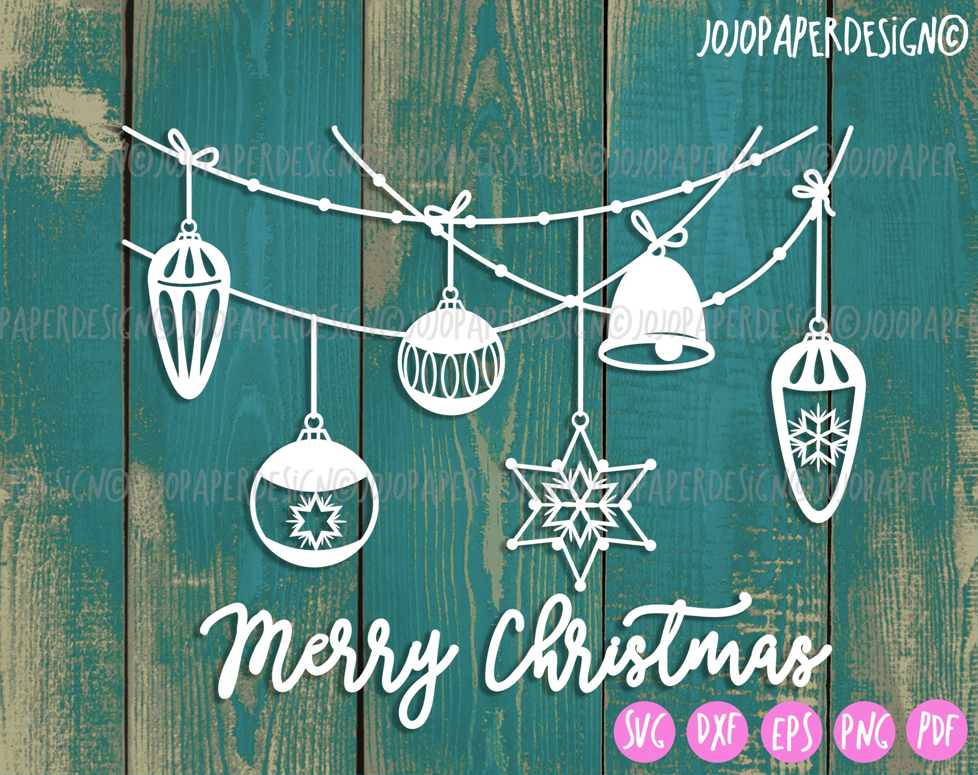 Hanging Ornaments SVG, Merry Christmas SVG for Creating Christmas
