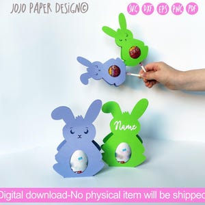 Easter bunny egg holder svg, bunny lollipop holder template (Digital download), easter lollipop holder, candy holder svg, egg holder svg