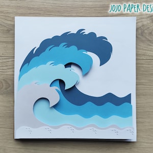 Ondas 3D SVG, ondas de praia SVG para Cricut e Silhouette ou corte a laser - pequena licença comercial incluída