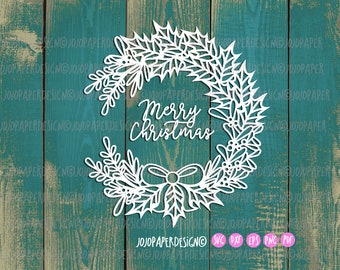 Farmhouse Christmas Wreath SVG, Merry Christmas wreath Svg for creating Christmas Window cling,  Merry Christmas svg window decoration