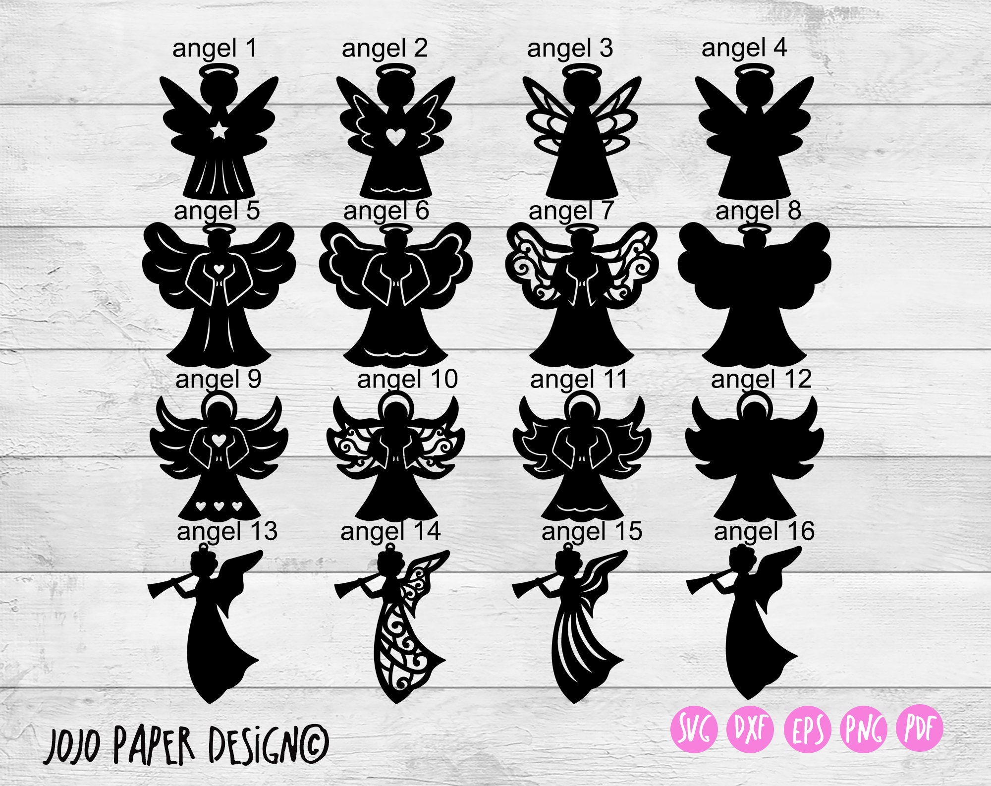 Angel Svg for Paper and Laser Cutting, Angel Ornament Svg, Angel ...