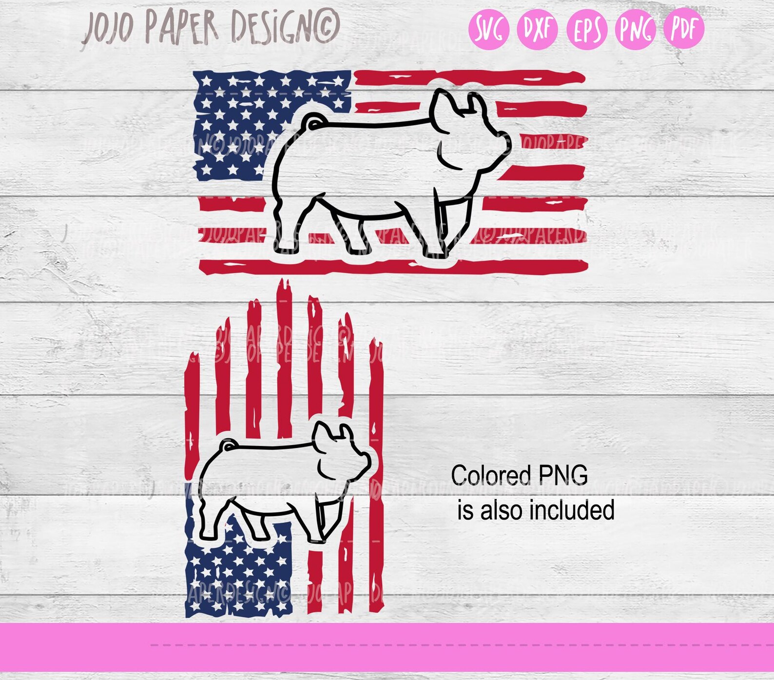 Show Pig US Flag SVG, Pig SVG , Pig Outline Svg Png Eps Dxf Pdf, Show ...