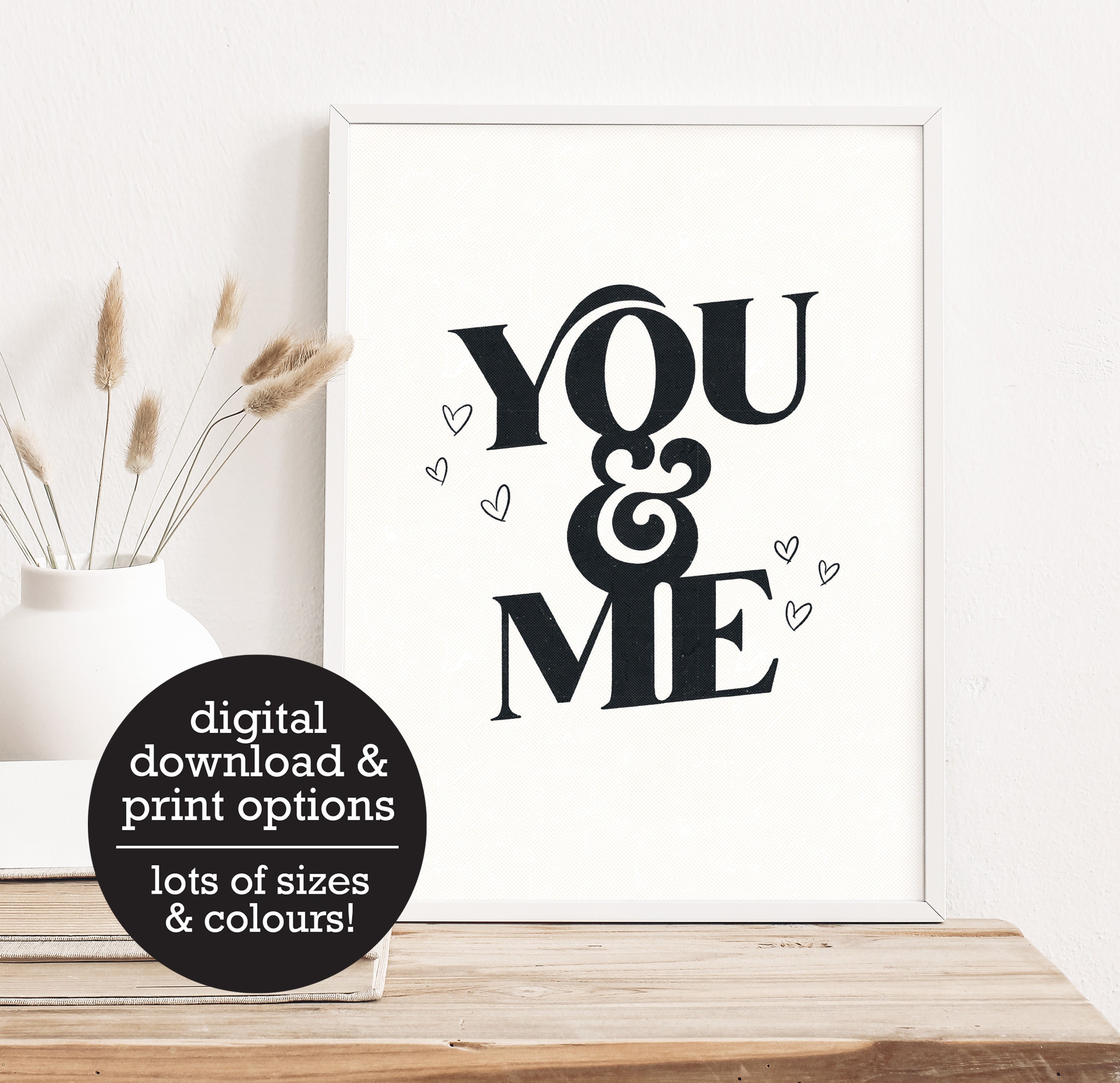 You & Me Wall Decor Printed and Digital Download Etsy