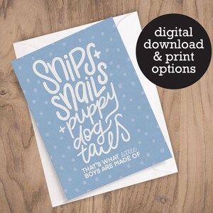 Dat is waar kleine jongens van gemaakt zijn - Verjaardag - Nieuwe Baby - Babyshower - 12 HR Digitale Download - Gedrukte Wenskaart
