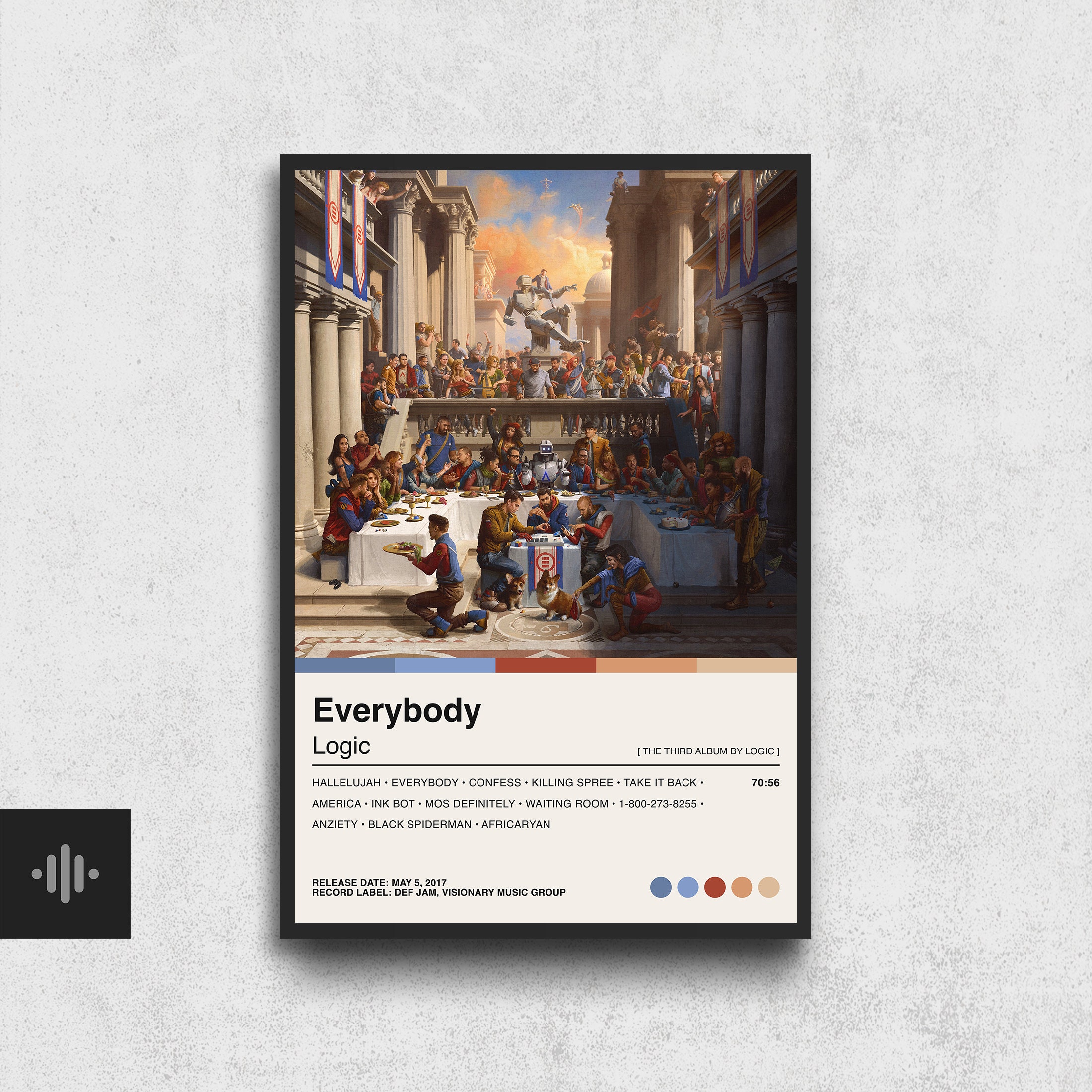 Logic Poster Everybody Album Cover Poster Print Logic Etsy