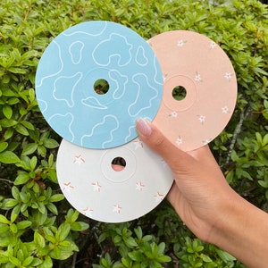 Decorative CDs; Hand painted set of 3 minimalist aesthetic cds