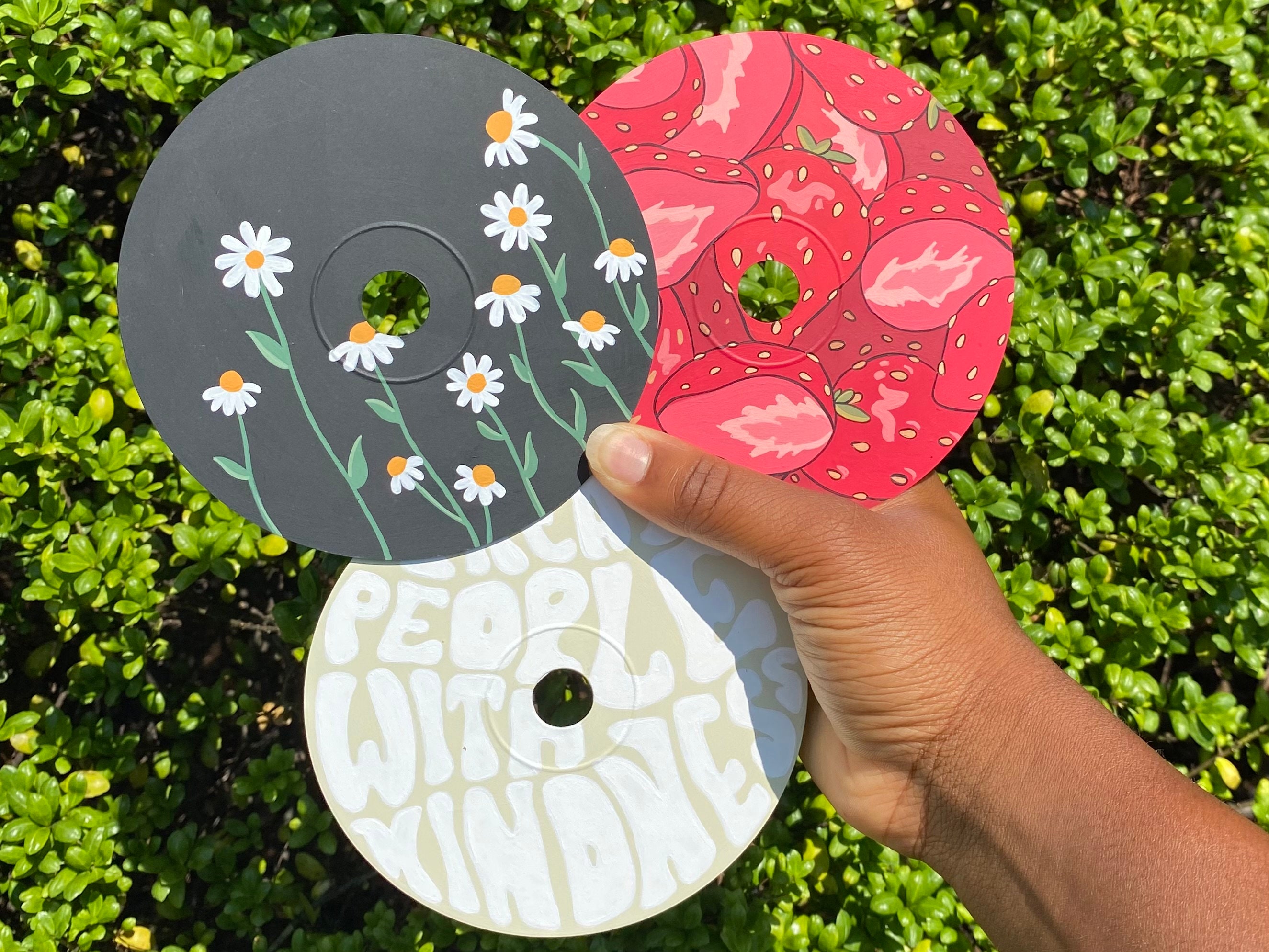 aesthetic peach painting clear cd