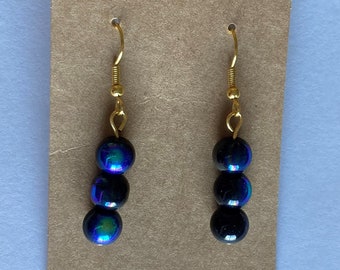 Black Glass Bead Earrings