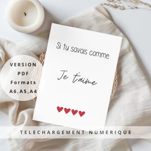Valentine's Day Card to download PDF and print | Valentine's Day gift for your wife or husband | If you knew how much I love you card