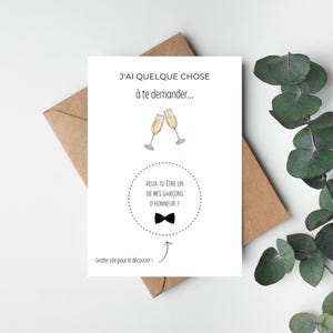 Carte à gratter veux-tu être mon témoin | PropositionVeux-tu être mon garçon d'honneur, témoin | Carte demande de témoin ou garçon d'honneur