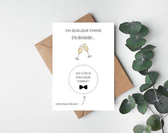 Carte à gratter veux-tu être mon témoin | PropositionVeux-tu être mon garçon d'honneur, témoin | Carte demande de témoin ou garçon d'honneur