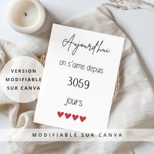 Customizable Valentine's Day card to edit on Canva and print | Valentine's Day gift for your wife or husband | Couple date card