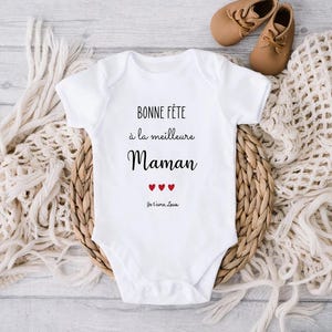 Body Bébé 1ère Fête Des Mères - 12-18 Mois - Blanc - 100% Coton - Manches Courtes Body Cadeau Naissance
