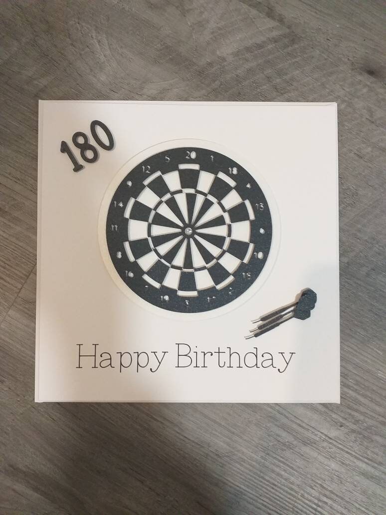 Darts Birthday Card Darts Card Happy Birthday Darts Happy Etsy UK