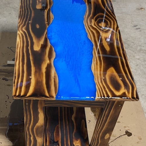 Epoxy Table Top / Wooden Epoxy Dining Table Top / Blue River Etsy