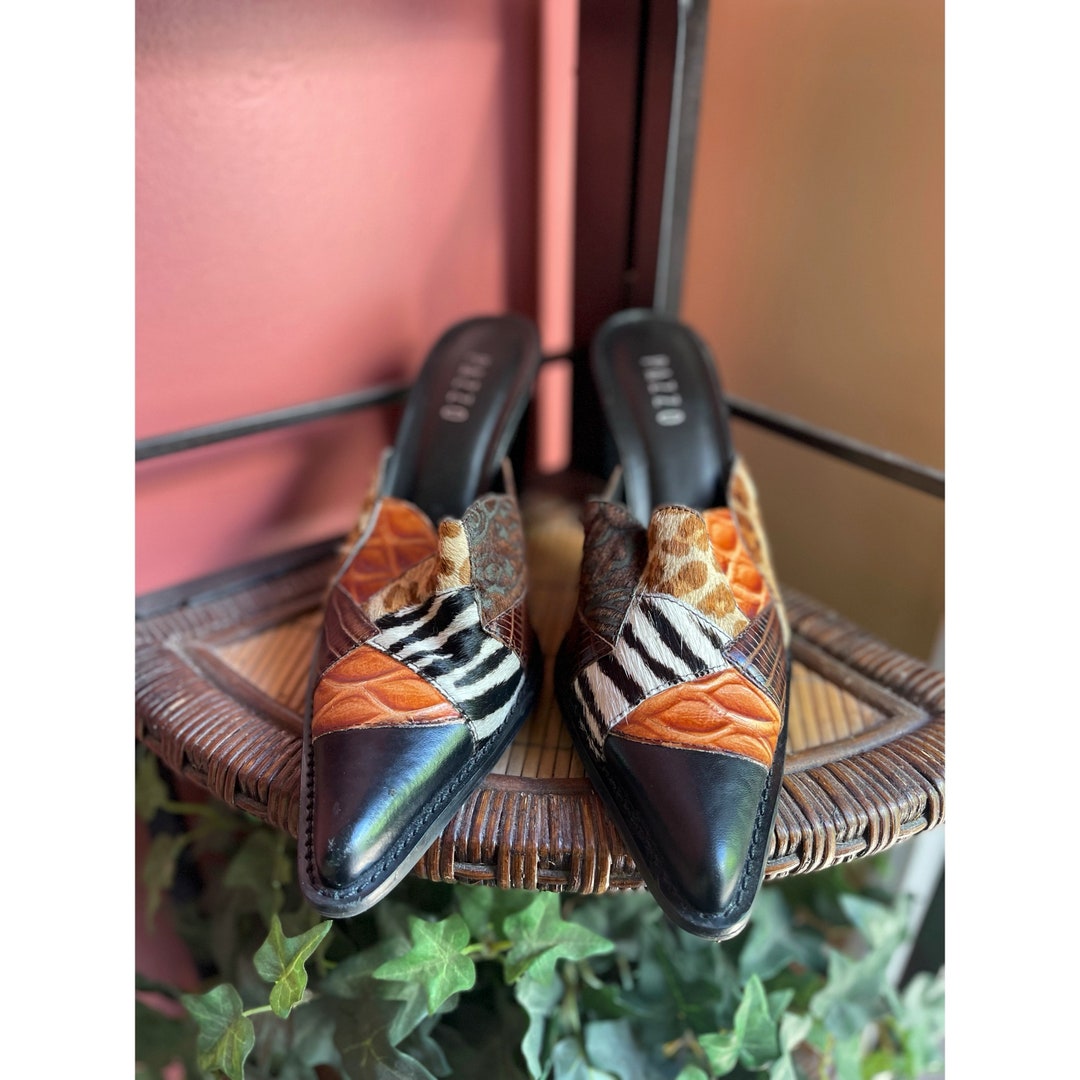 VINTAGE PAZZO Calf Hair Safari Heels Sz 7 Etsy