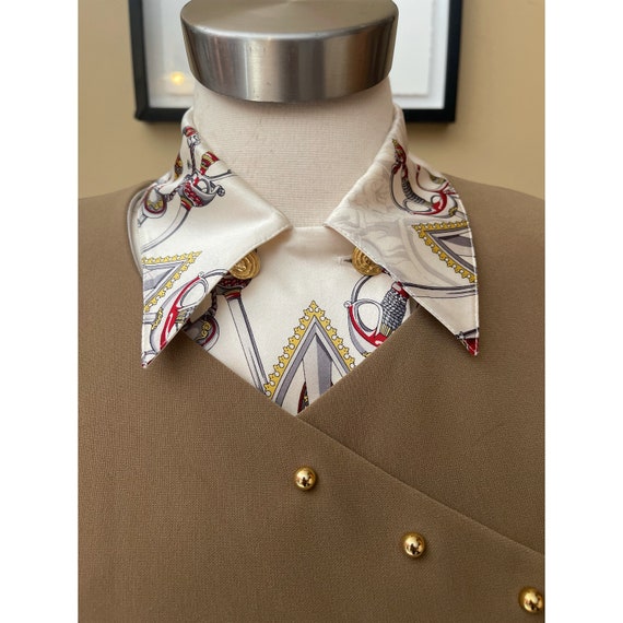 VINTAGE ESCADA Cream Silk Fleur Print/sword Blouse Sz 34 - Etsy