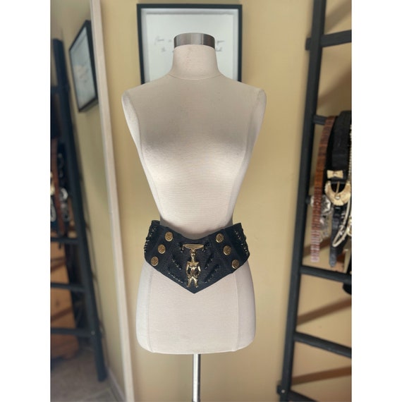 VINTAGE LAISE ADZER leather belt - image 3