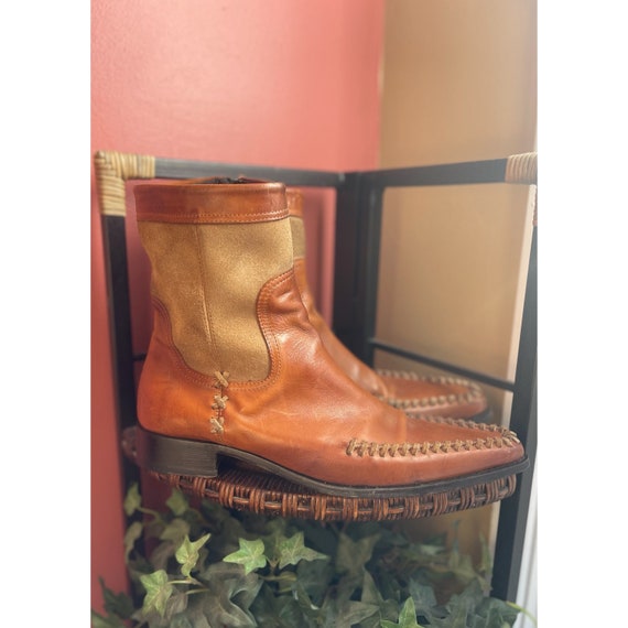 DSQUARED2 Mens Leather/ Suede Side Zip Boots Sz 42.5 - Etsy