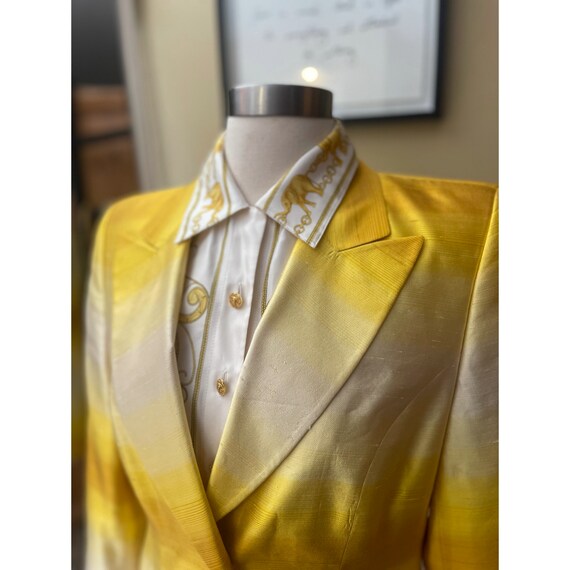 VINTAGE ESCADA yellow ombre blazer sz 38 - image 1