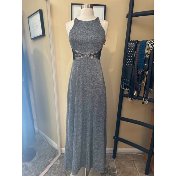 VINTAGE Bari Jay T-strap metallic dress sz 0/2 - image 1