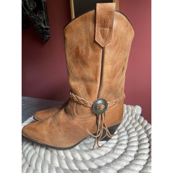 Vintage Oak Tree Farms Cowgirl Boots Sz 